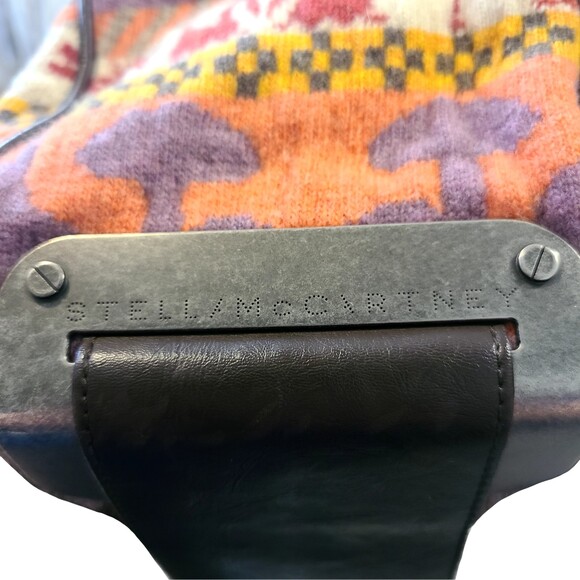 Stella McCartney -ONLY ONE- Multi-Color Aztec Tweed & Vegan Leather Shoulder Bag - Picture 4 of 14